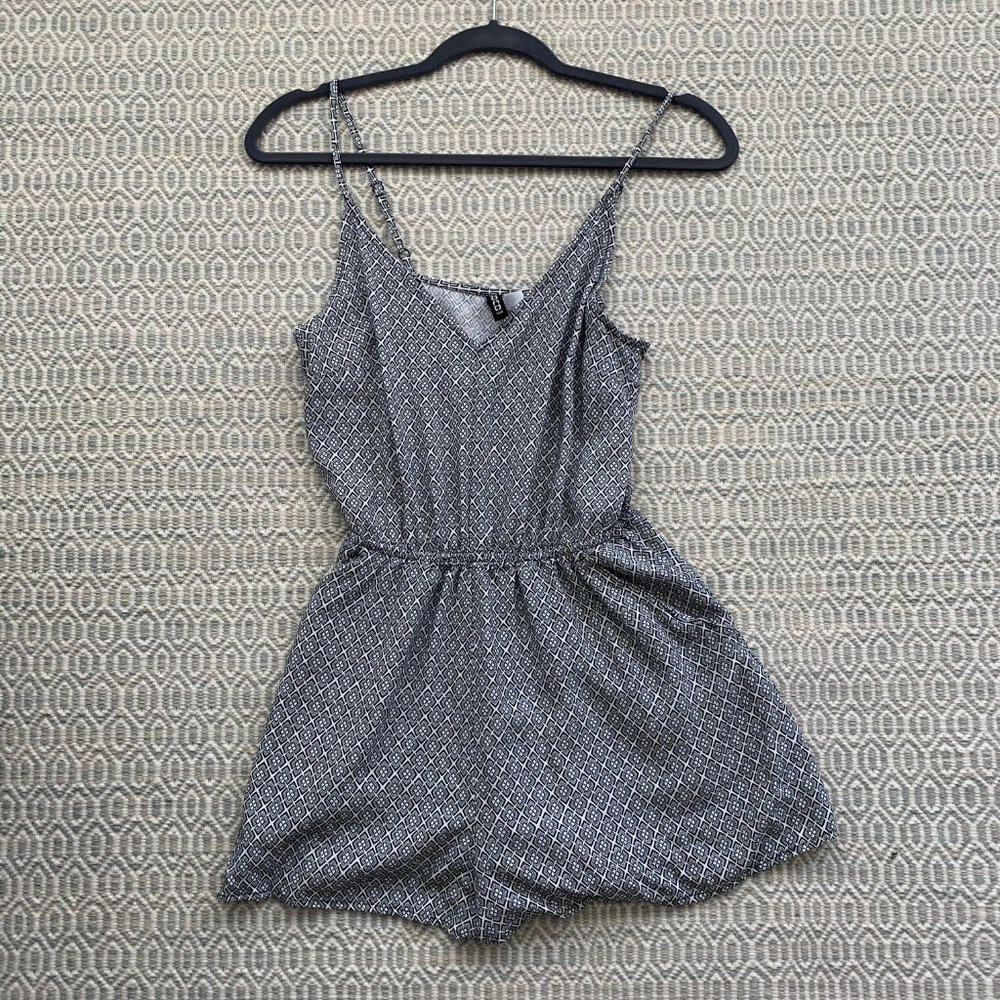 Divided by H&M Black and White Patterned Romper